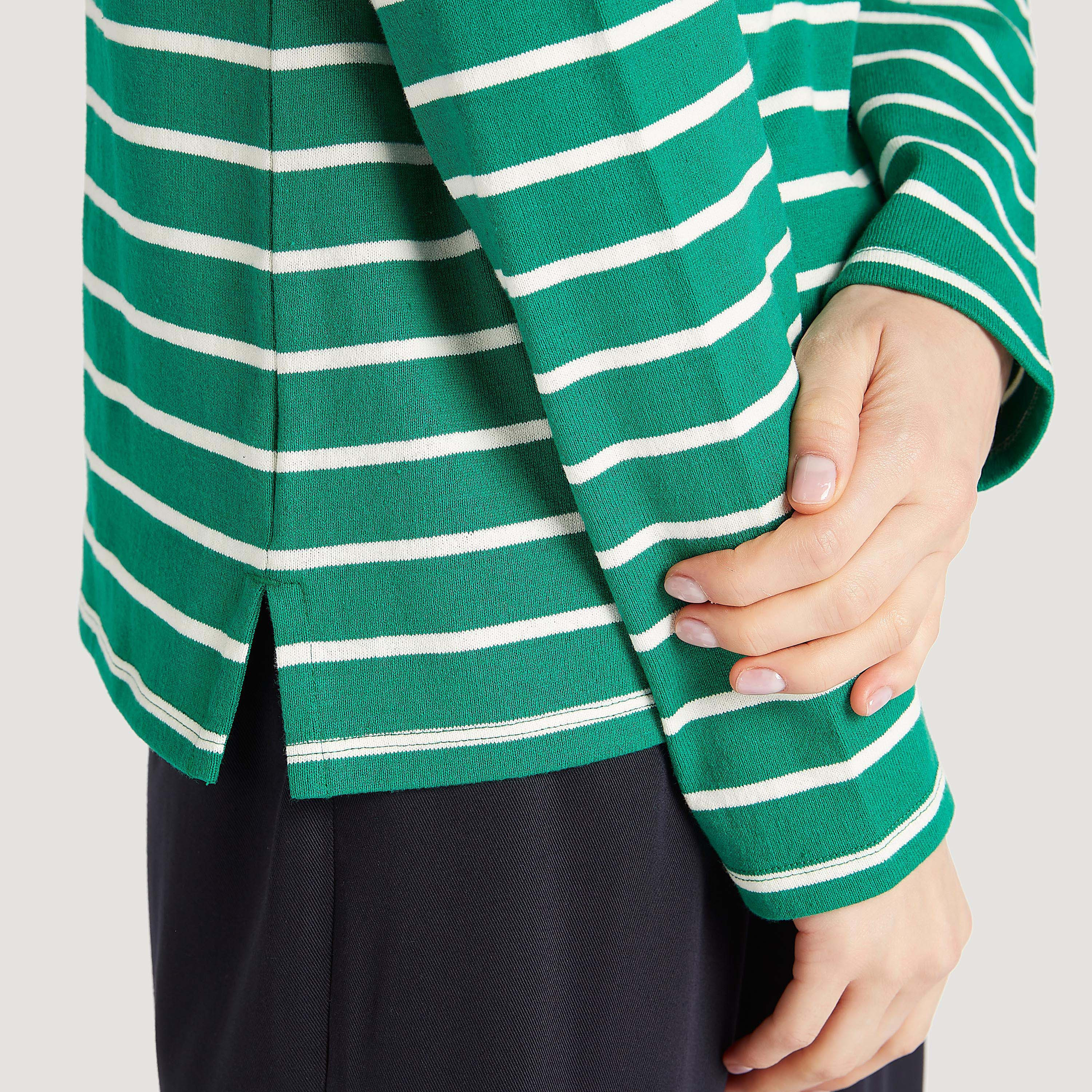 Striped T-shirt with Long Sleeves and Boat Neck-women-clothing-tshirts-image-5