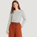Striped T-shirt with Long Sleeves and Boat Neck-T Shirts-thumbnailMobile-0