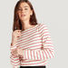 Striped T-shirt with Long Sleeves and Boat Neck-T Shirts-thumbnailMobile-0