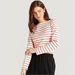 Striped T-shirt with Long Sleeves and Boat Neck-T Shirts-thumbnail-4