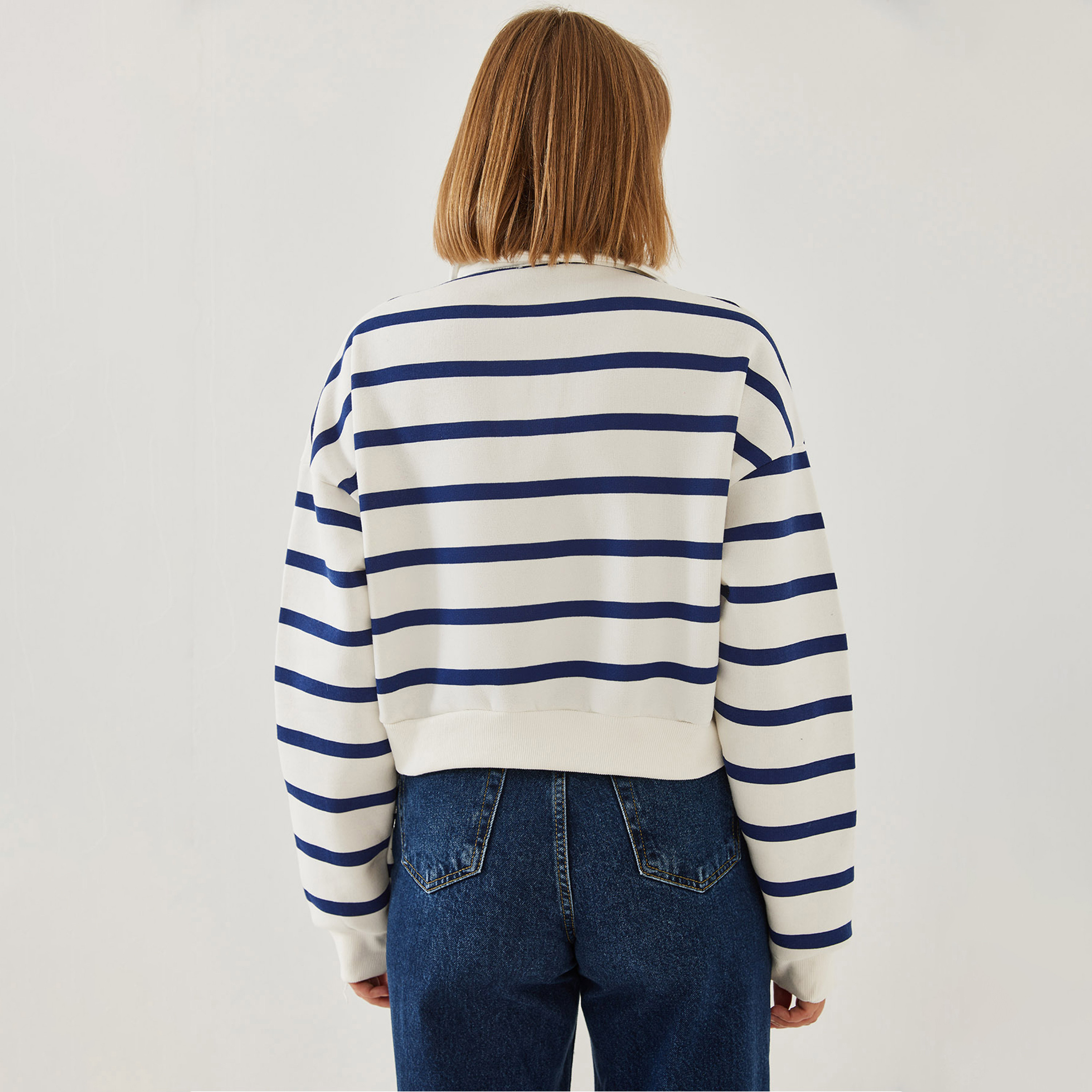 Bianco Lucci Striped Collared Women's Sweatshirt-women-winterwear-hoodiesandsweatshirts-sweatshirts-image-3