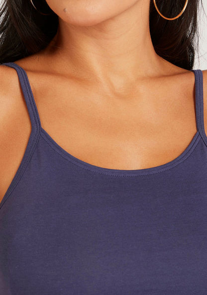 Solid Cami Top with Spaghetti Straps and Scoop Neck