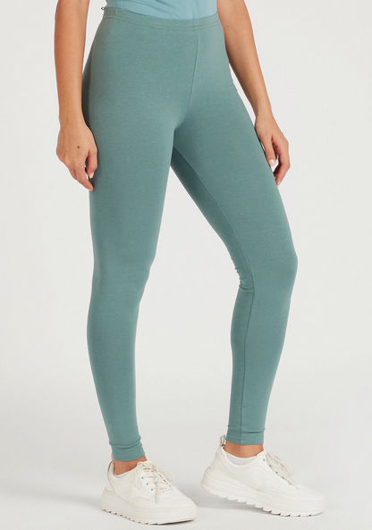 Solid Leggings with Elasticised Waistband