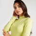 Solid High Neck T-shirt with Long Sleeves-T Shirts-thumbnailMobile-6