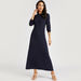Solid Maxi Dress with Long Sleeves-Dresses-thumbnail-1