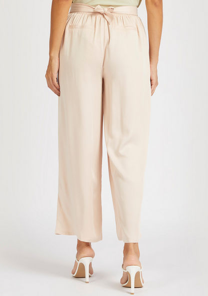 Solid Flexi Waist Palazzo Pants with Pockets