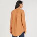 Solid V-neck Shirt Top with Long Sleeves-Shirts & Blouses-thumbnailMobile-3