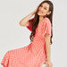Polka Dot Print Wrap Dress with Short Sleeves and Tie-Up-Dresses-thumbnail-3