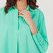 Solid High Low Shirt Tunic with Button Closure and Long Sleeves-Shirts and Blouses-thumbnail-2