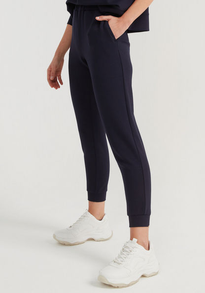 Solid Joggers with Elasticated Waistband and Pockets-Joggers-image-1