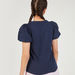Solid Round Neck Top with Balloon Sleeves-Shirts & Blouses-thumbnailMobile-3