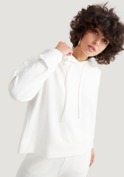 Solid Hooded Sweatshirt with Long Sleeves-Hoodies-image-2