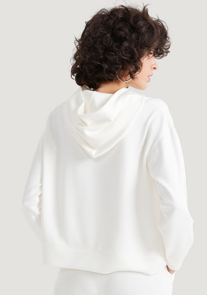 Solid Hooded Sweatshirt with Long Sleeves-Hoodies-image-3