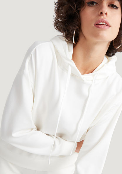 Solid Hooded Sweatshirt with Long Sleeves-Hoodies-image-4