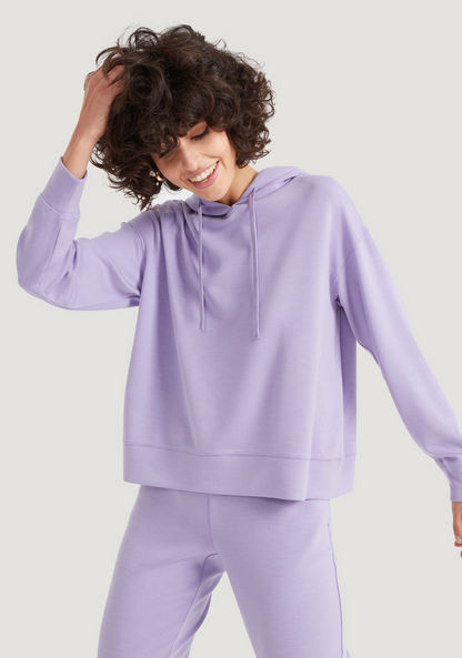 Solid Hooded Sweatshirt with Long Sleeves-Hoodies-image-4