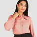 Solid Shirt with Mandarin Collar and Long Sleeves-Shirts & Blouses-thumbnailMobile-4
