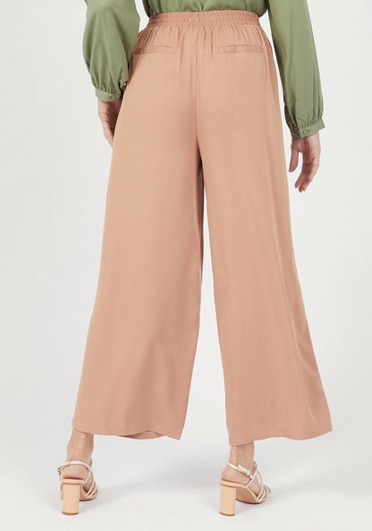 Solid Palazzo Pants with Pockets and Tie-Up Detail-Pants-image-3