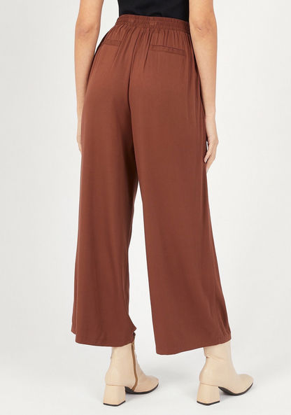 Solid Palazzo Pants with Pockets and Tie-Up Detail-Pants-image-3