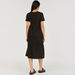 Solid Crew Neck Midi A-line Dress with Short Sleeves-Dresses-thumbnailMobile-3