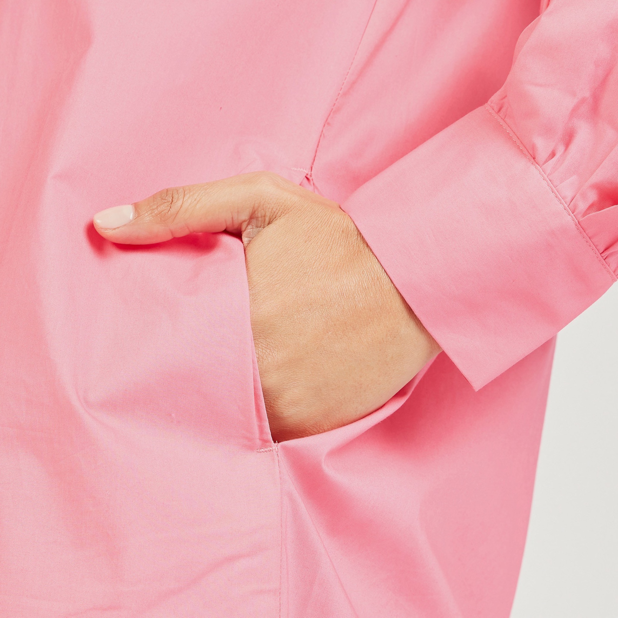 فستان قميص سادة بأكمام طويلة وجيوب-women-clothing-dresses-image-19