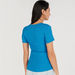 Textured Round Neck T-shirt with Short Sleeves-T Shirts-thumbnailMobile-3