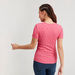 Textured Round Neck T-shirt with Short Sleeves-T Shirts-thumbnailMobile-2