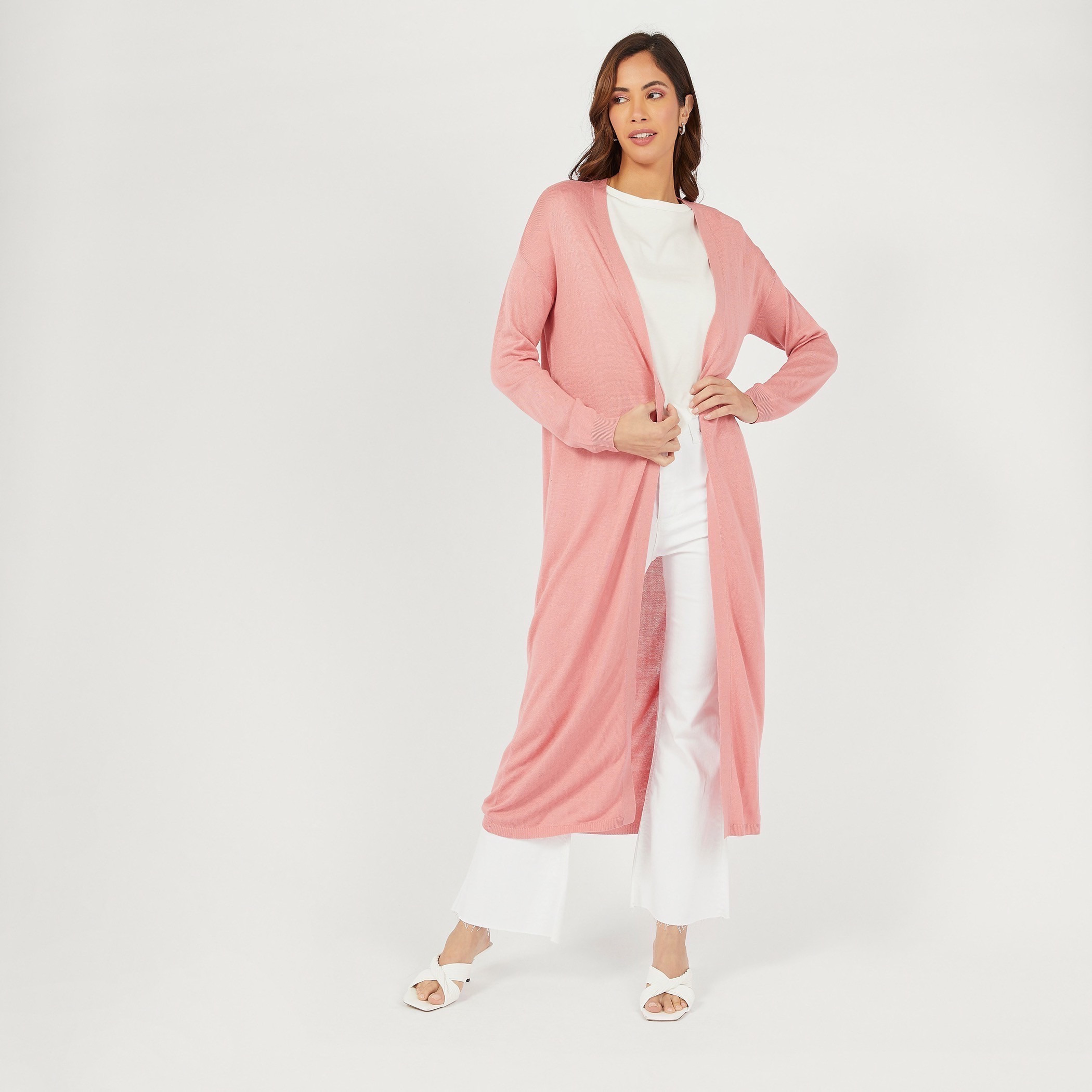 Solid Longline Shrug with Long Sleeves-women-winterwear-cardigansandjumpers-cardigans-image-9