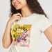 Printed Crew Neck T-shirt with Cap Sleeves-T Shirts-thumbnail-2