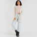 Solid Open Front Shrug with Pocket and Long Sleeves-Cardigans-thumbnailMobile-1
