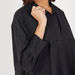 Solid High Low Shirt Tunic with Button Closure and Long Sleeves-Shirts & Blouses-thumbnail-2