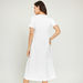 Solid Midi A-line Dress with Tiers and Short Sleeves-Dresses-thumbnail-3