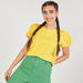 Solid Round Neck Top with Balloon Sleeves-Shirts & Blouses-thumbnailMobile-2