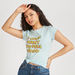 Typographic Print Crew Neck T-shirt with Short Sleeves-T Shirts-thumbnailMobile-0