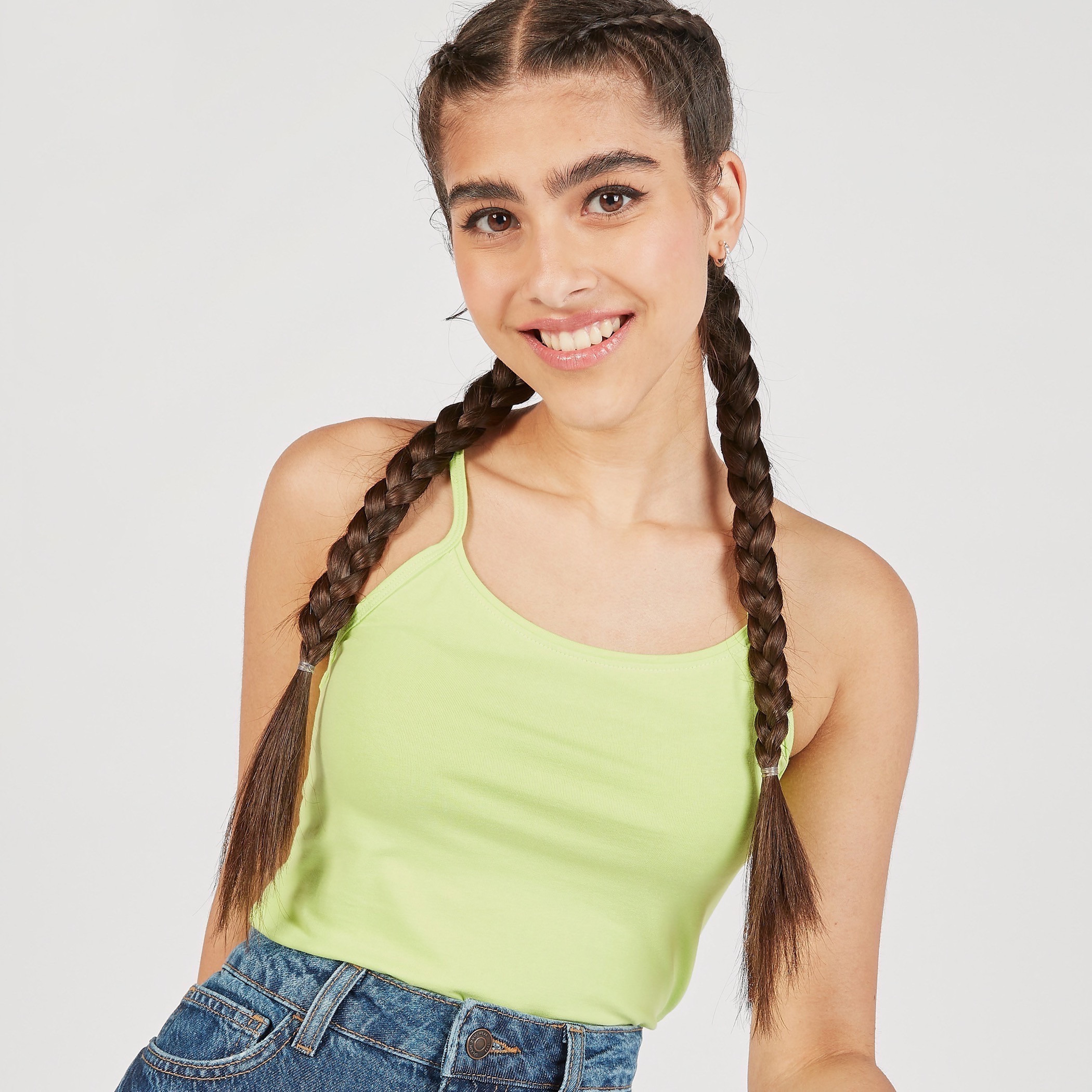 فيست سادة بياقة عميقة وأحزمة رفيعة-women-clothing-tshirts-image-1
