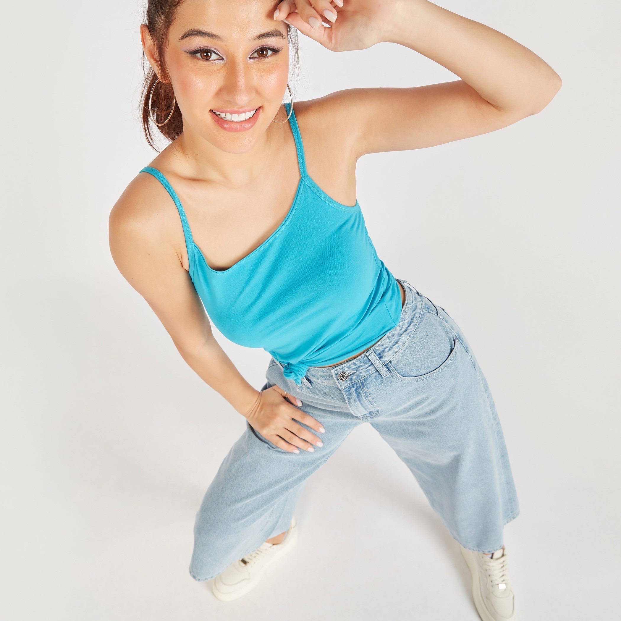 Solid Camisole with Scoop Neck and Spaghetti Straps-women-clothing-tshirts-image-5