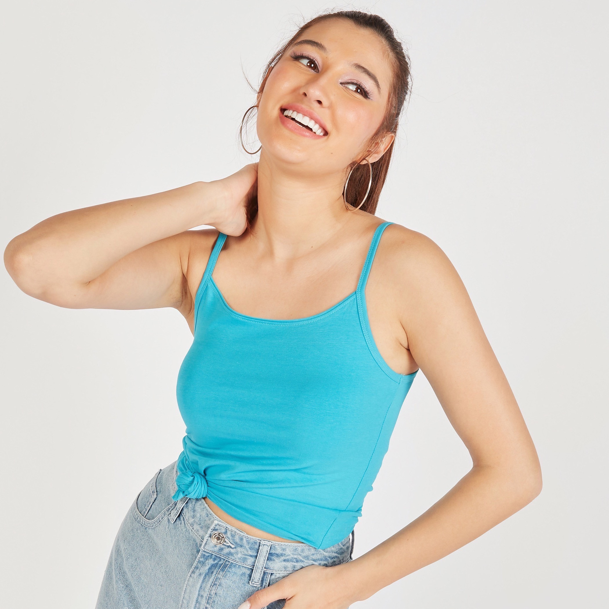 Solid Camisole with Scoop Neck and Spaghetti Straps-women-clothing-tshirts-image-7