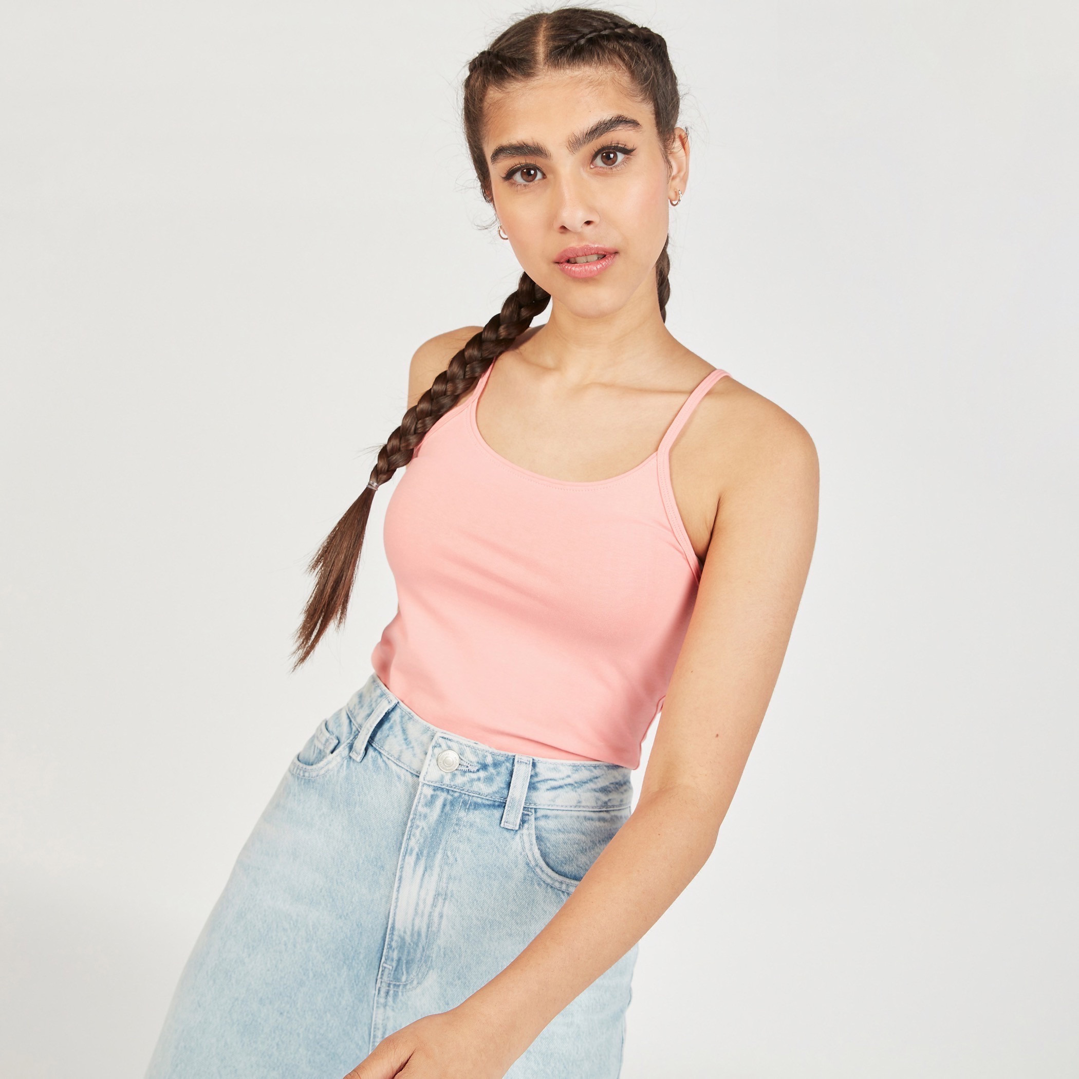 فيست سادة بياقة عميقة وأحزمة رفيعة-women-clothing-tshirts-image-7