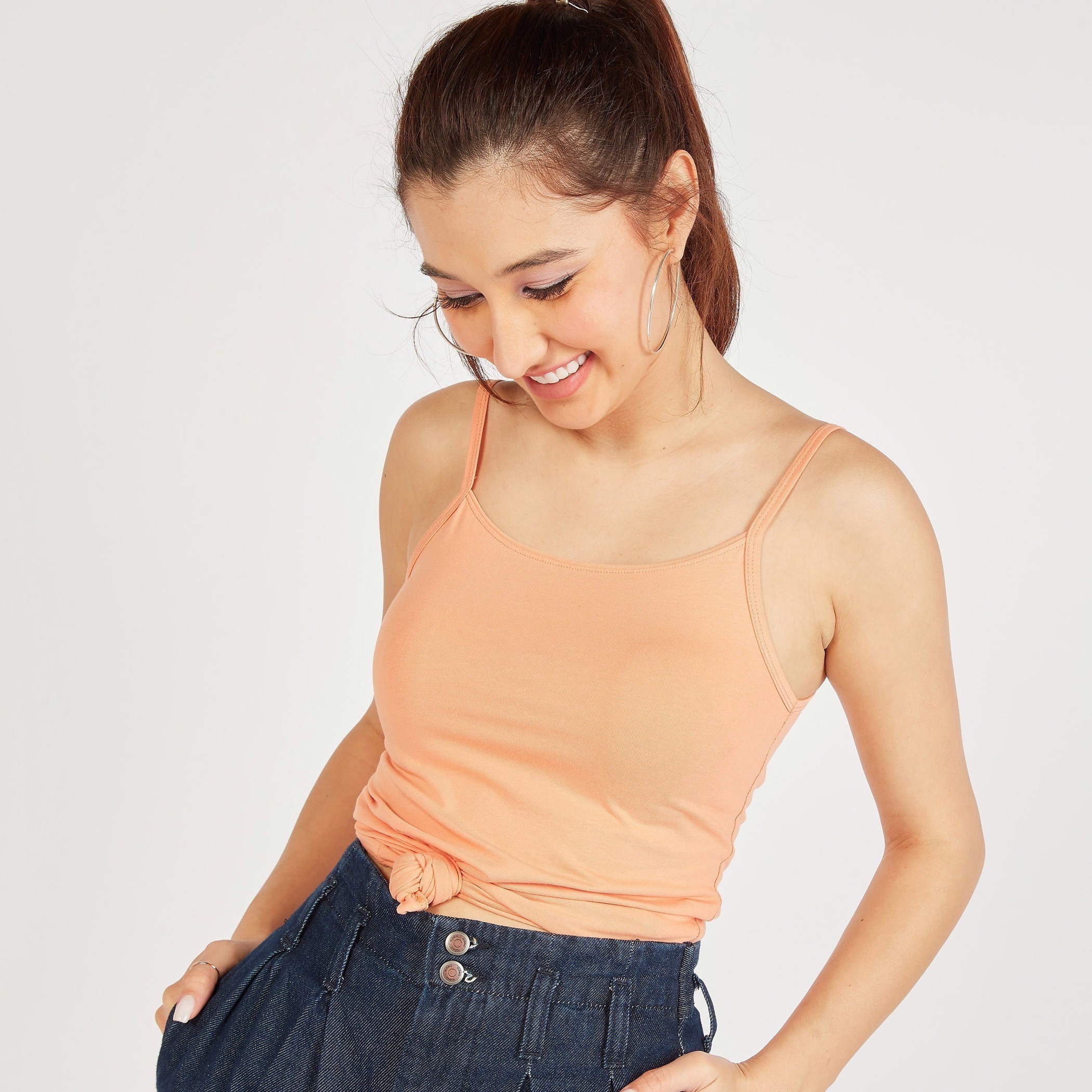 Solid Camisole with Scoop Neck and Spaghetti Straps-women-clothing-tshirts-image-11