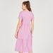 Solid Tiered Dress with Crew Neck and Short Sleeves-Dresses-thumbnail-3