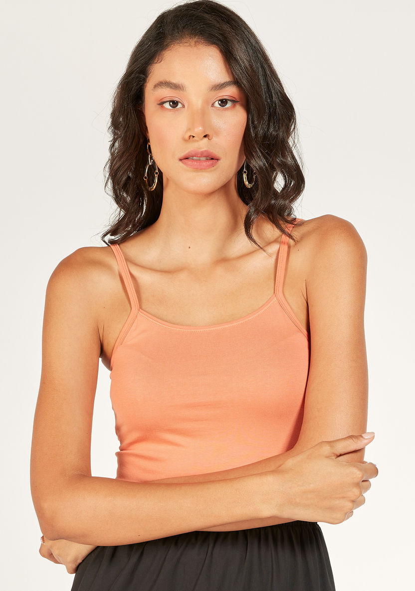 Solid Tank Top with Spaghetti Straps-Vests-image-2