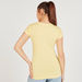 Solid T-shirt with Cap Sleeves and Crew Neck-T Shirts-thumbnail-3