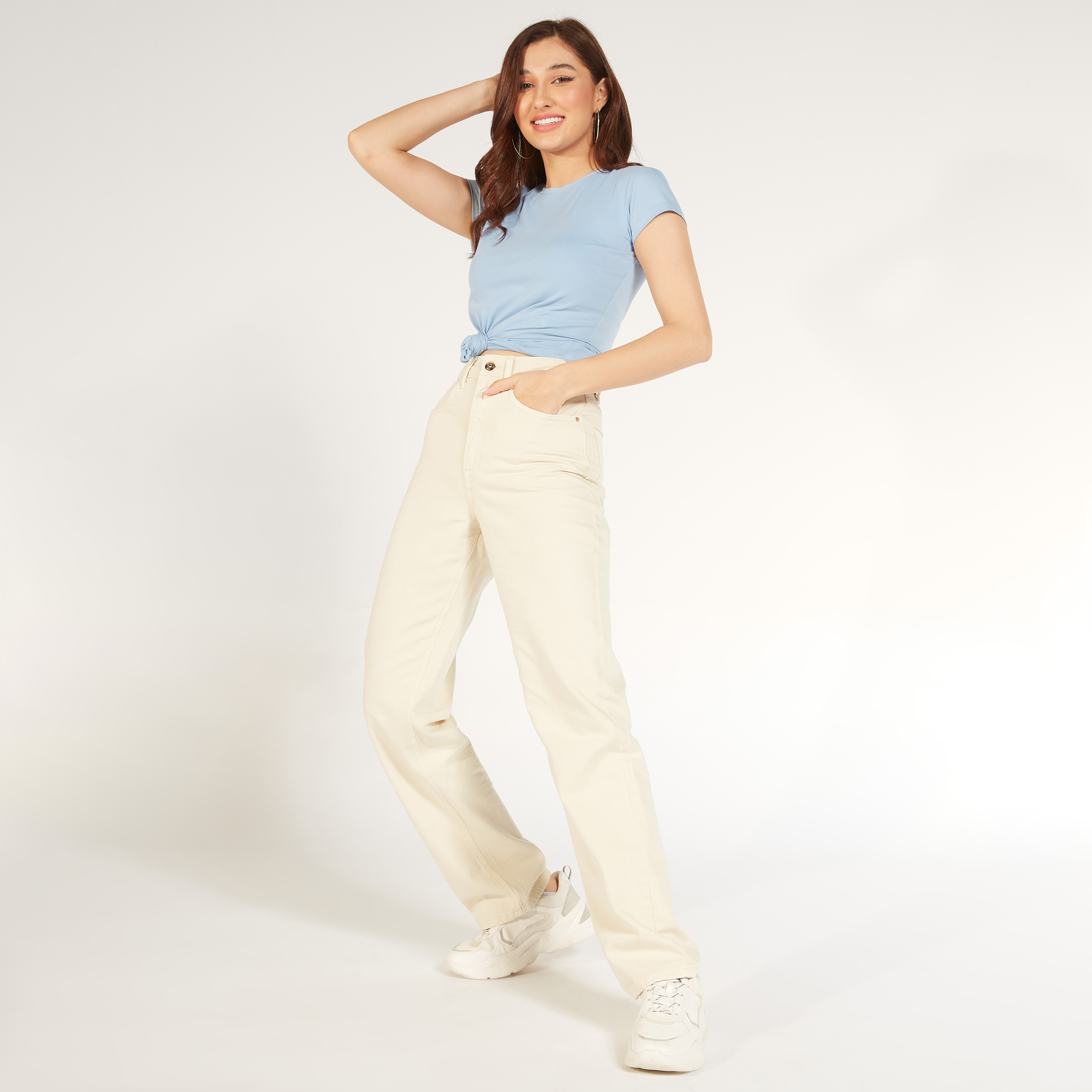 تيشيرت سادة بياقة ضيّقة وأكمام قصيرة-women-clothing-tshirts-image-10