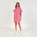 Solid Mini Crew Neck T-shirt Dress with Short Sleeves and Pockets-Dresses-thumbnail-1