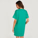 Solid Mini Crew Neck T-shirt Dress with Short Sleeves and Pockets-Dresses-thumbnailMobile-2
