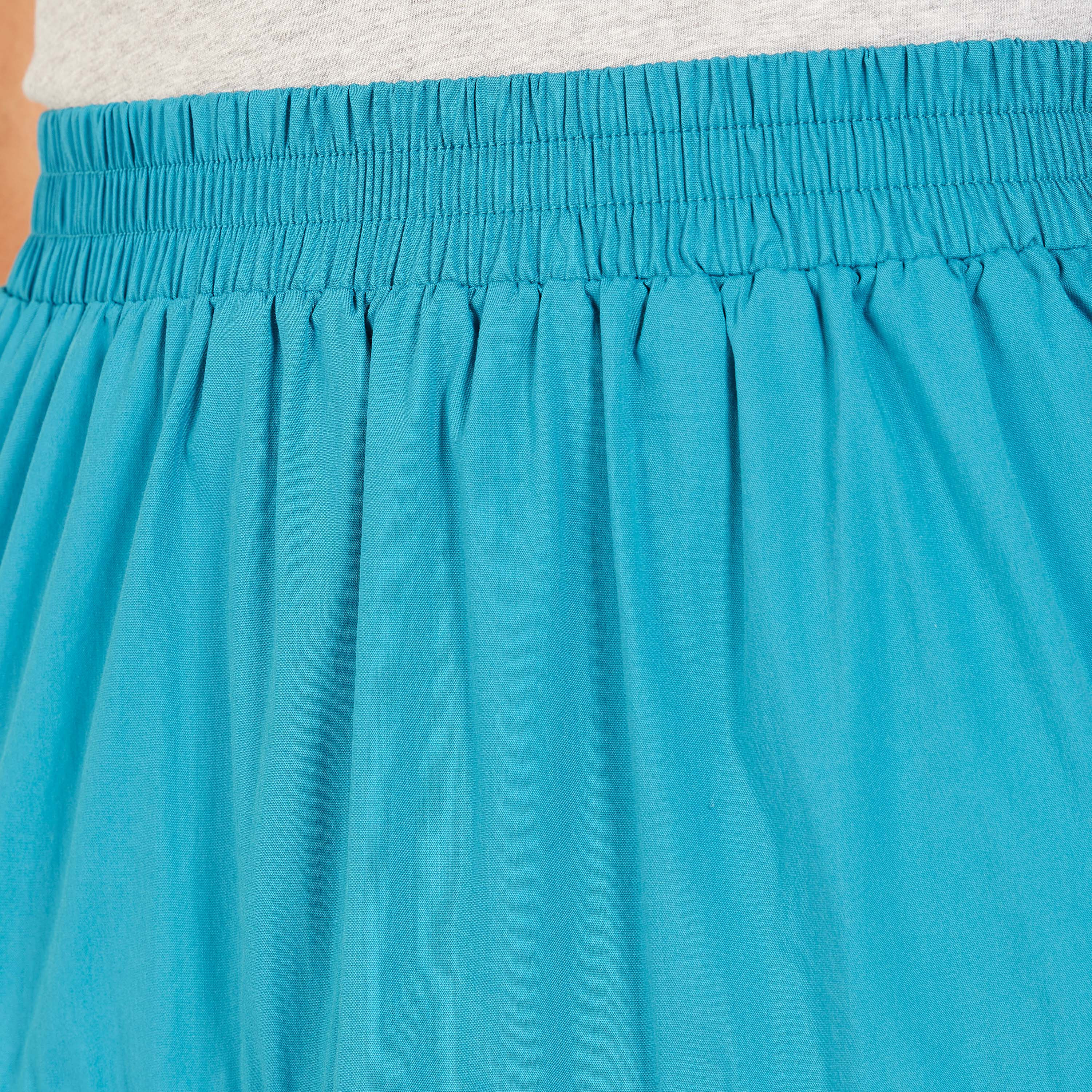 تنورة ميدي إيه لاين سادة متعددة الطبقات بخصر مطاطي-women-clothing-skirts-image-11