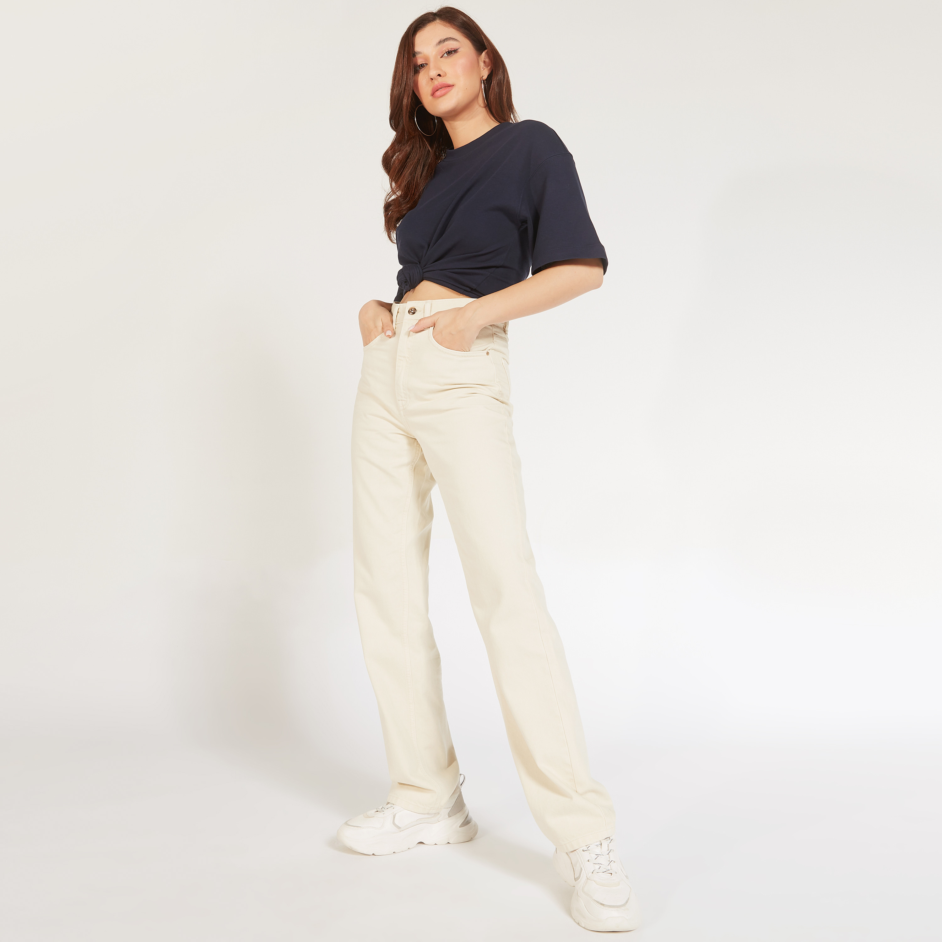 تيشيرت سادة بياقة ضيّقة وأكمام قصيرة-women-clothing-tshirts-image-10