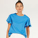 Solid Crew Neck Top with Flutter Sleeves-T Shirts-thumbnail-0