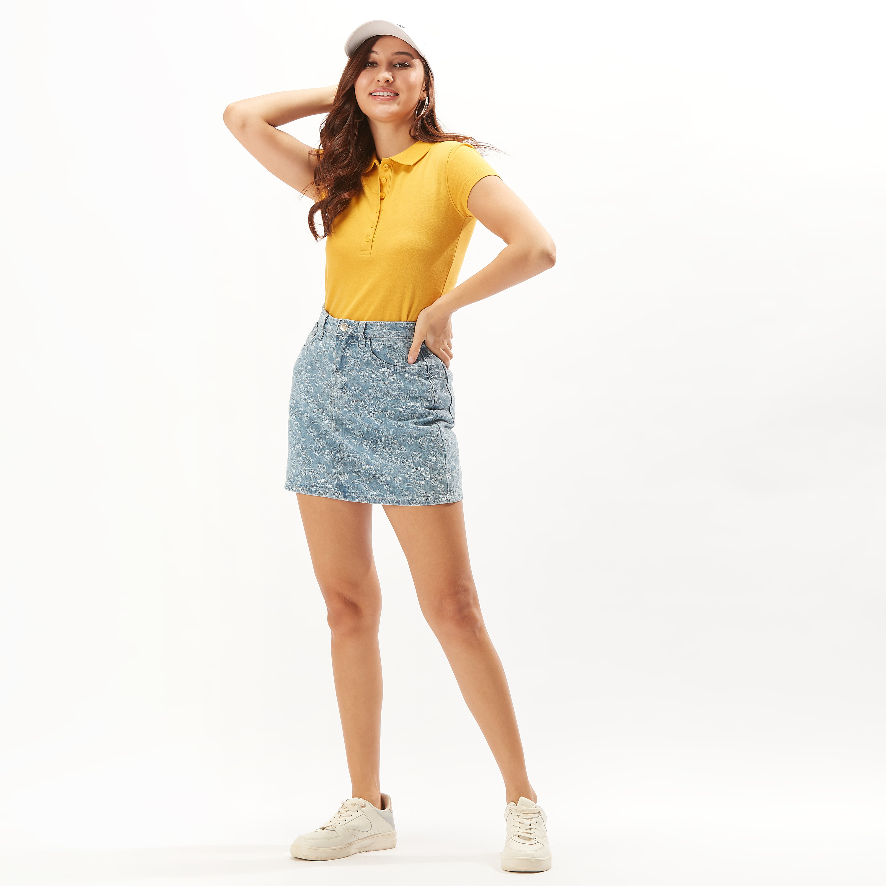 تيشيرت بولو سادة بأكمام قصيرة وأزرار-women-clothing-tshirts-image-2