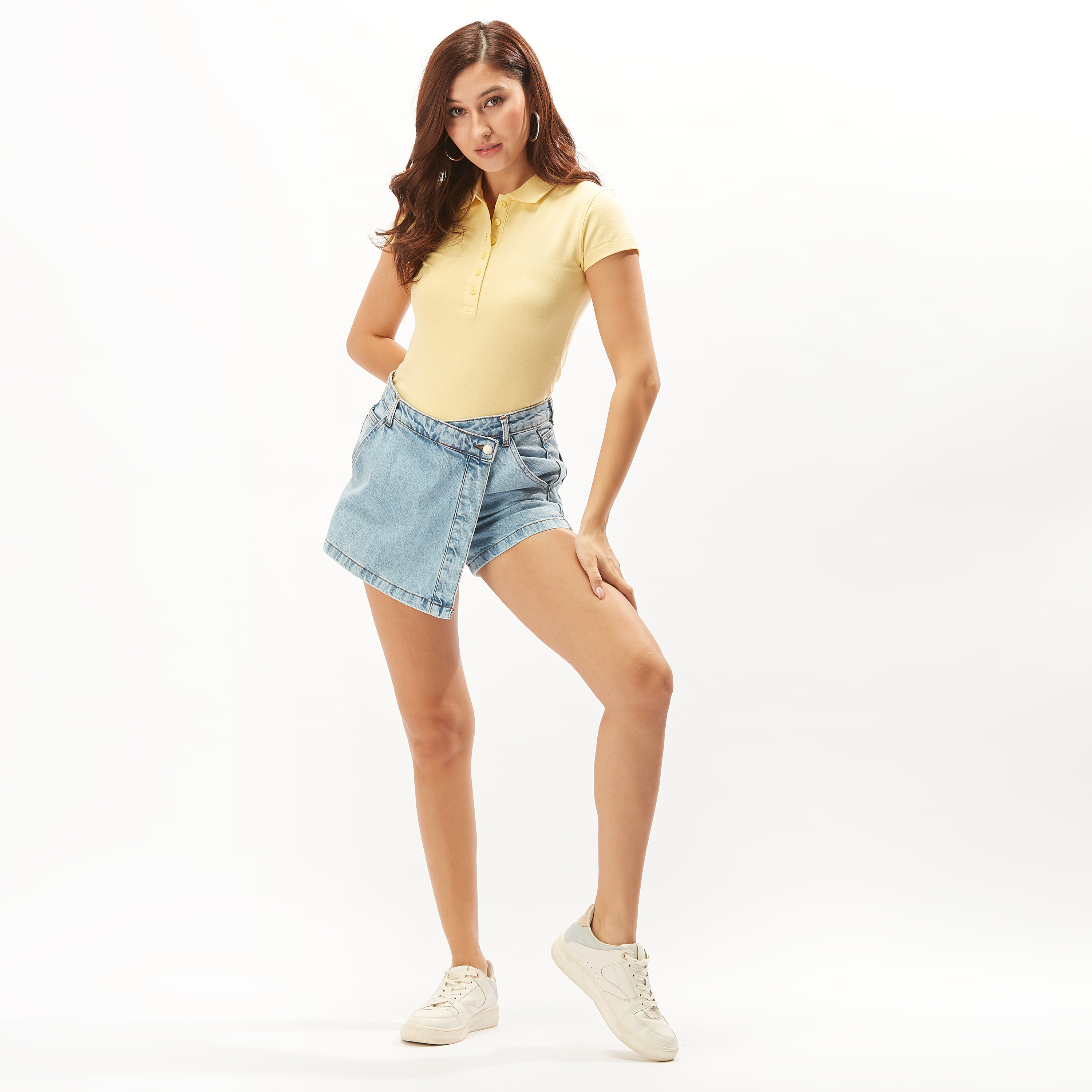 تيشيرت بولو سادة بأكمام قصيرة وأزرار-women-clothing-tshirts-image-23