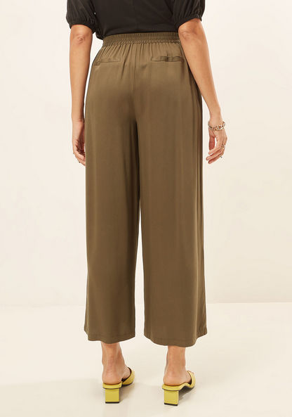Solid Mid-Rise Palazzo Pants with Tie-Up Detail and Pockets-Pants-image-3